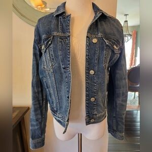 American Eagle Women’s Size XXS Classic Denim Jean Jacket Blue Cropped